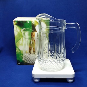 Cristal d&#39; Arques LongChamp Pitcher / Crystal 50 oz Pitcher / Vintage Wedding Crystal Pitcher / Wedding / Crystal Barware