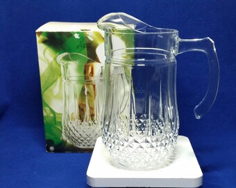 Cristal d' Arques LongChamp Pitcher / Crystal 50 oz Pitcher / Vintage Wedding Crystal Pitcher / Wedding / Crystal Barware