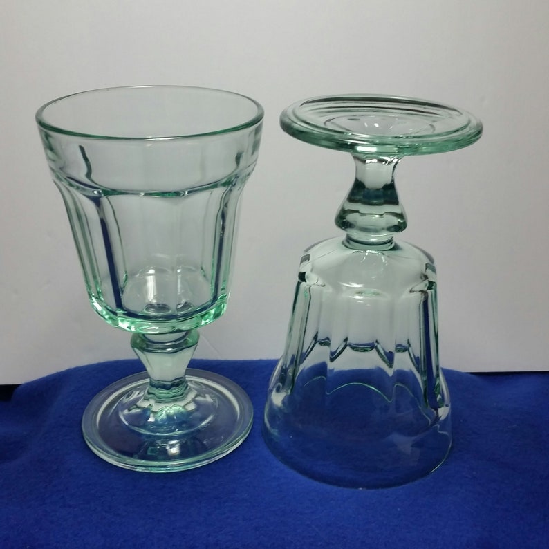 Bormiolio Rocco Green Water Glasses / Green Water Goblets / Etsy