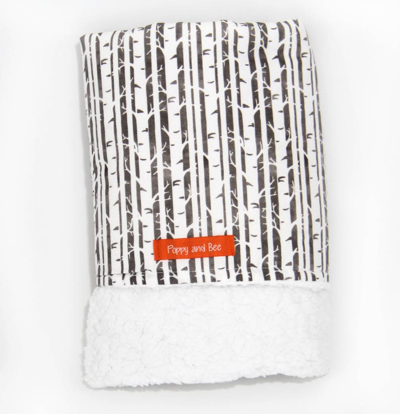 Birches in Stone Baby Blanket Neutral Baby Blanket Modern Etsy