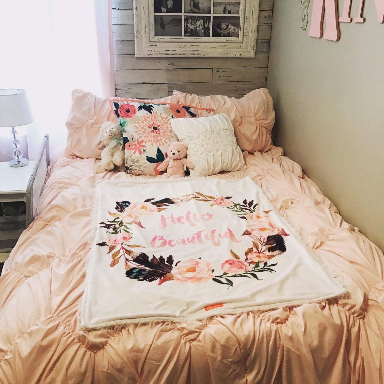 Hello Beautiful Blanket Baby Blanket Faux Fur Baby Blanket Etsy