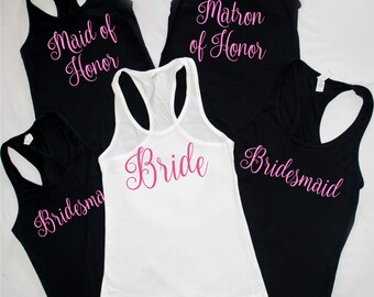 Bridal Party Shirts - Bachelorette Party Tank Tops - TShirts, Crew Neck, V Neck, Tank Tops - Bridal Party Shirts - Wedding Tank Tops - Bride