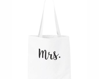 MRS. GLITTER TOTE - Full Sized Tote for the Bride - Glitter Bride - Wedding Day - Bridal Party, Pick your color!