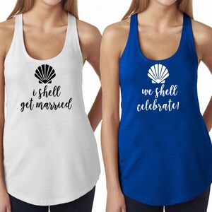 Beach Theme Bridal Party Shirts - Custom Wedding Shirt - Wedding Party Shirts - Bachelorette Tanks - Crew Neck, V neck, Tank tops - Weddings