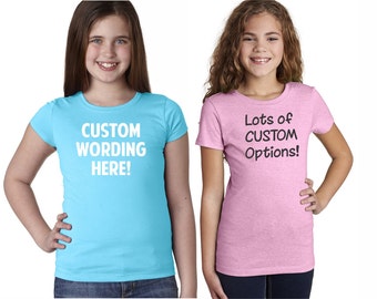 Custom Personalized girls tee, pick your wording! Great for anyone, parties or family! Custom girls shirts - princess tees- custom - party