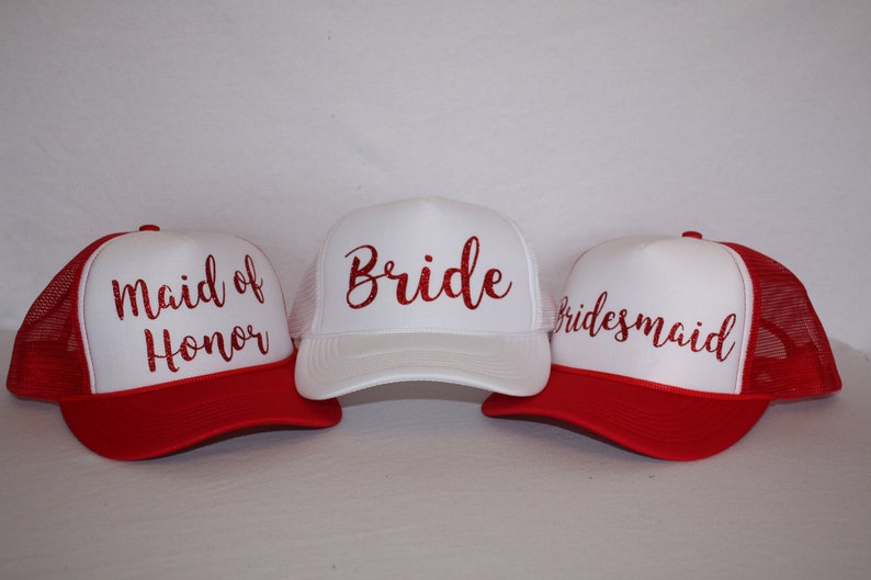 Bachelorette Party Hats Bride Bride Hat Bridal Party Caps Maid of Honor Bridesmaid Bridal Party Matching Hats Bridal party Headgear