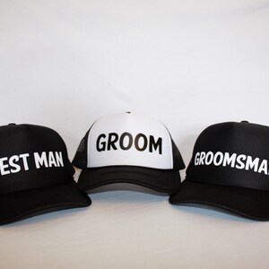 Men&#39;s Bachelor Party Custom Hats - Trucker Hats - Wedding Party Custom Hats -  Unisex Hats - Trucker Cap - Bridal Party Headgear - Party Hat