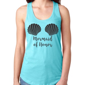 Matching Bridal Party Tanks Mermaid Shell Tank Top Beach Bachelorette Sea Shell Tank Nautical Wedding Tank Mermaid Bride Shirt image 3