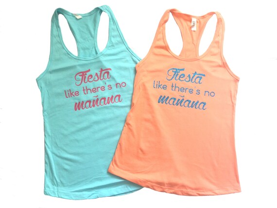 Personalized Custom Text Tank Tops For Women - Racerback, Perfect For Bachelorette Parties & Events (Tahiti Blue, Size S) - View #2