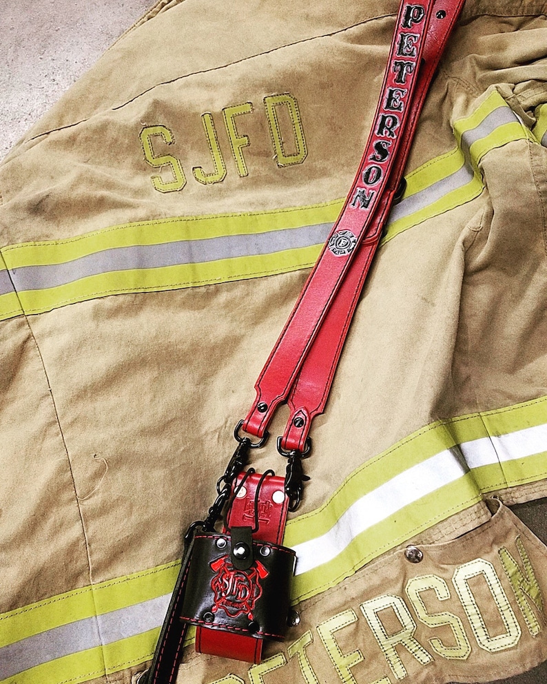 Firefighterradio Strap & Holster full Set RED Custom Etsy