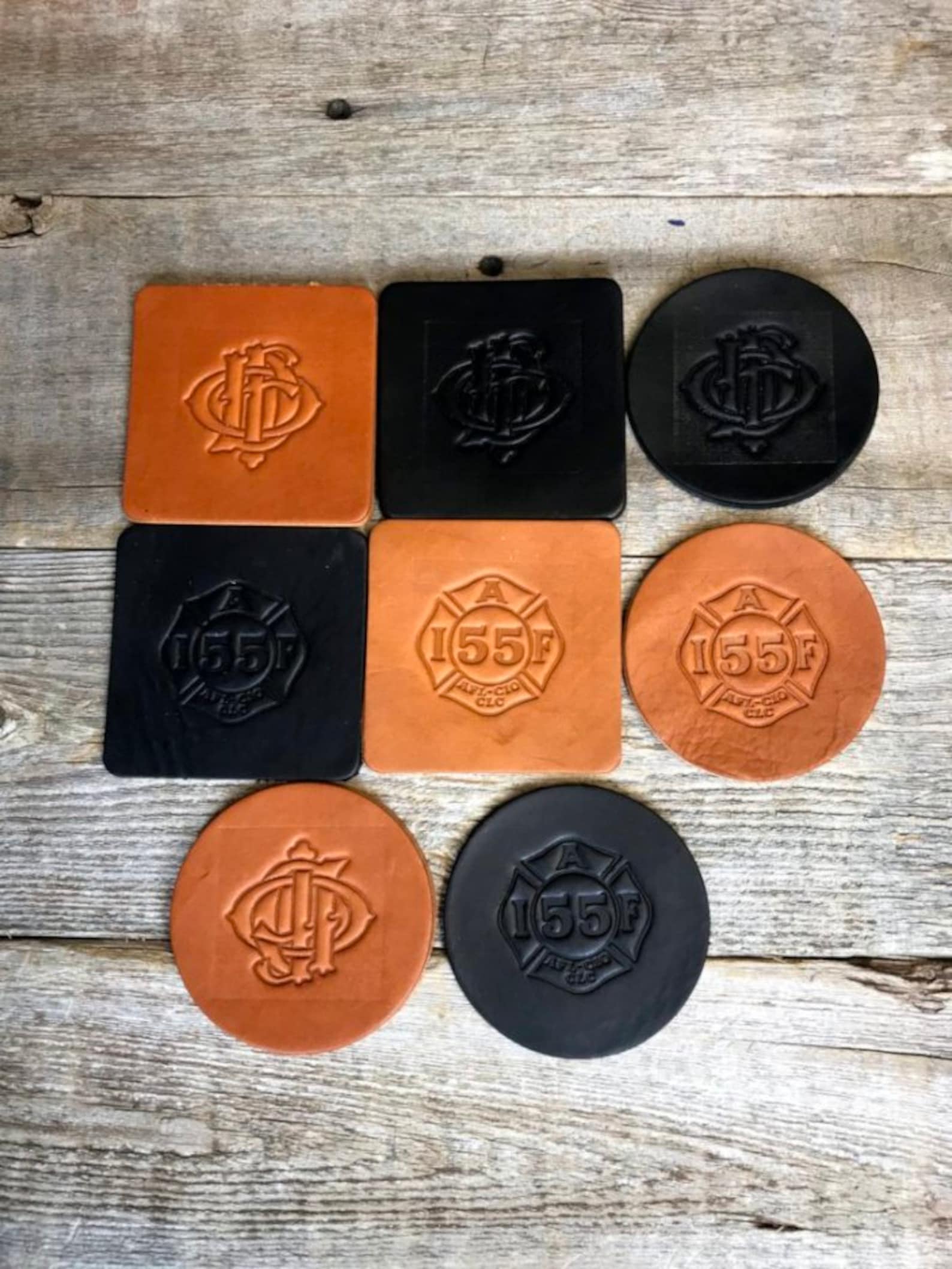 Handmade Leather Coasters Etsy