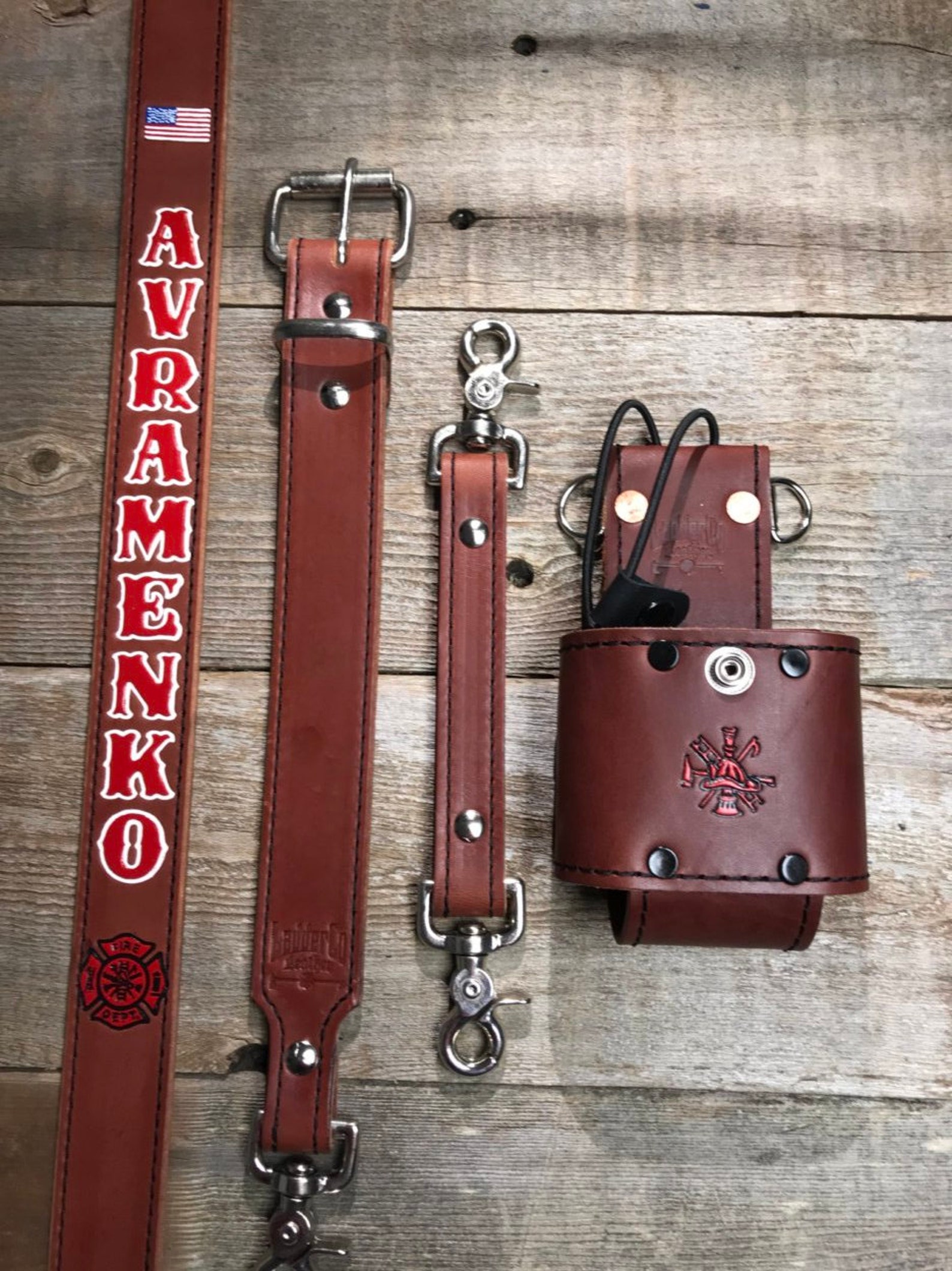Firefighterradio Strap & Holster full Set chestnut Custom Etsy