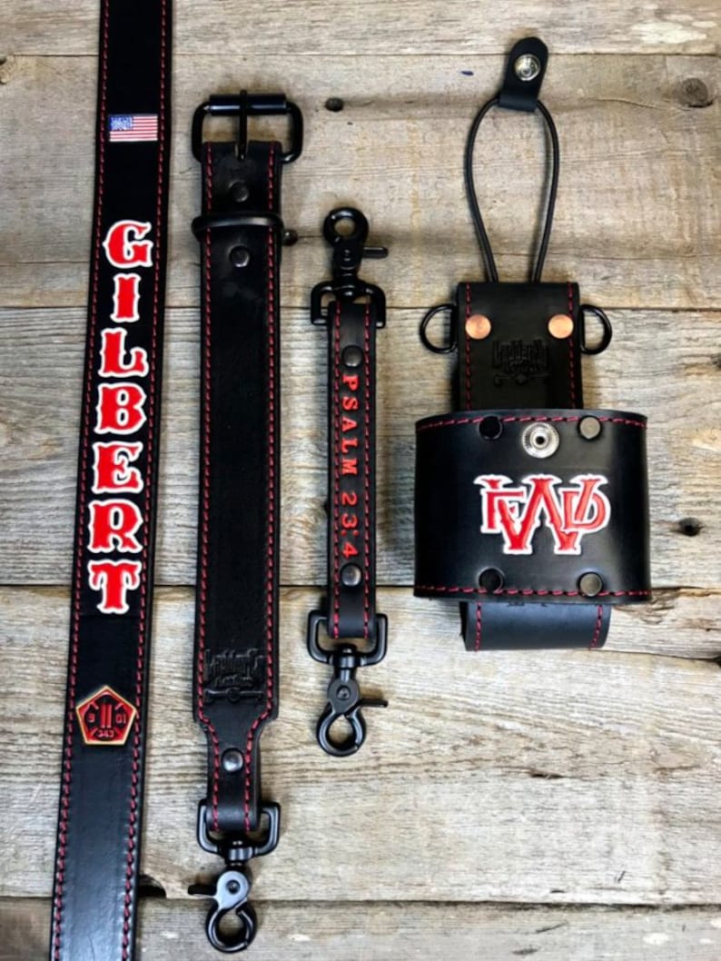 Firefighterradio Strap & Holster full Set black Custom Etsy