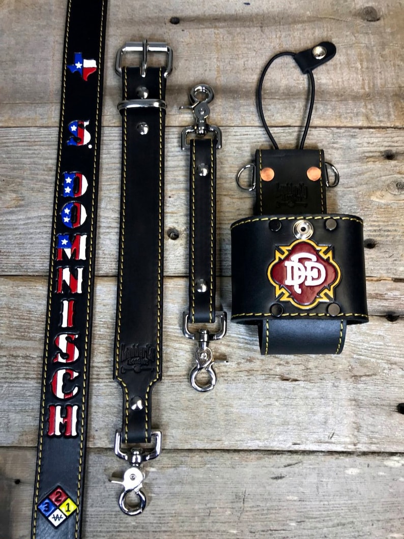 Firefighterradio Strap & Holster full Set black Custom Etsy