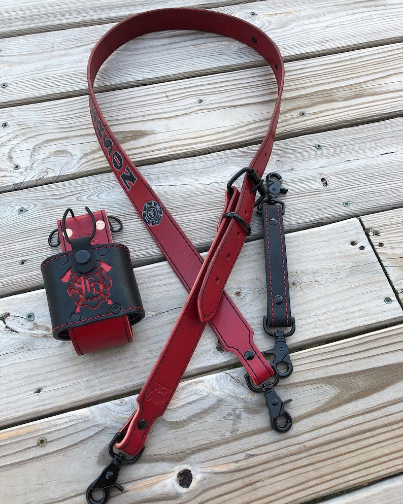Firefighterradio Strap & Holster full Set RED Custom Etsy