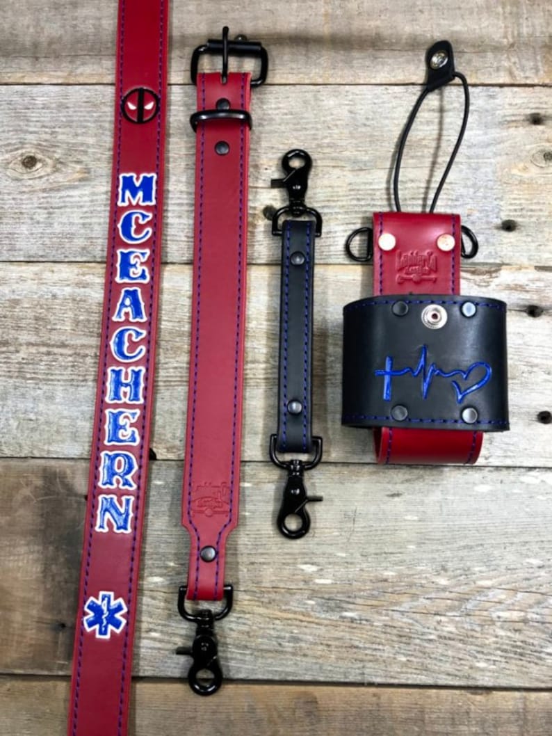 Firefighterradio Strap & Holster full Set RED Custom Etsy