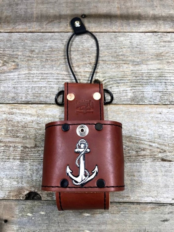 tooled leather radio custom firefighter radio strap