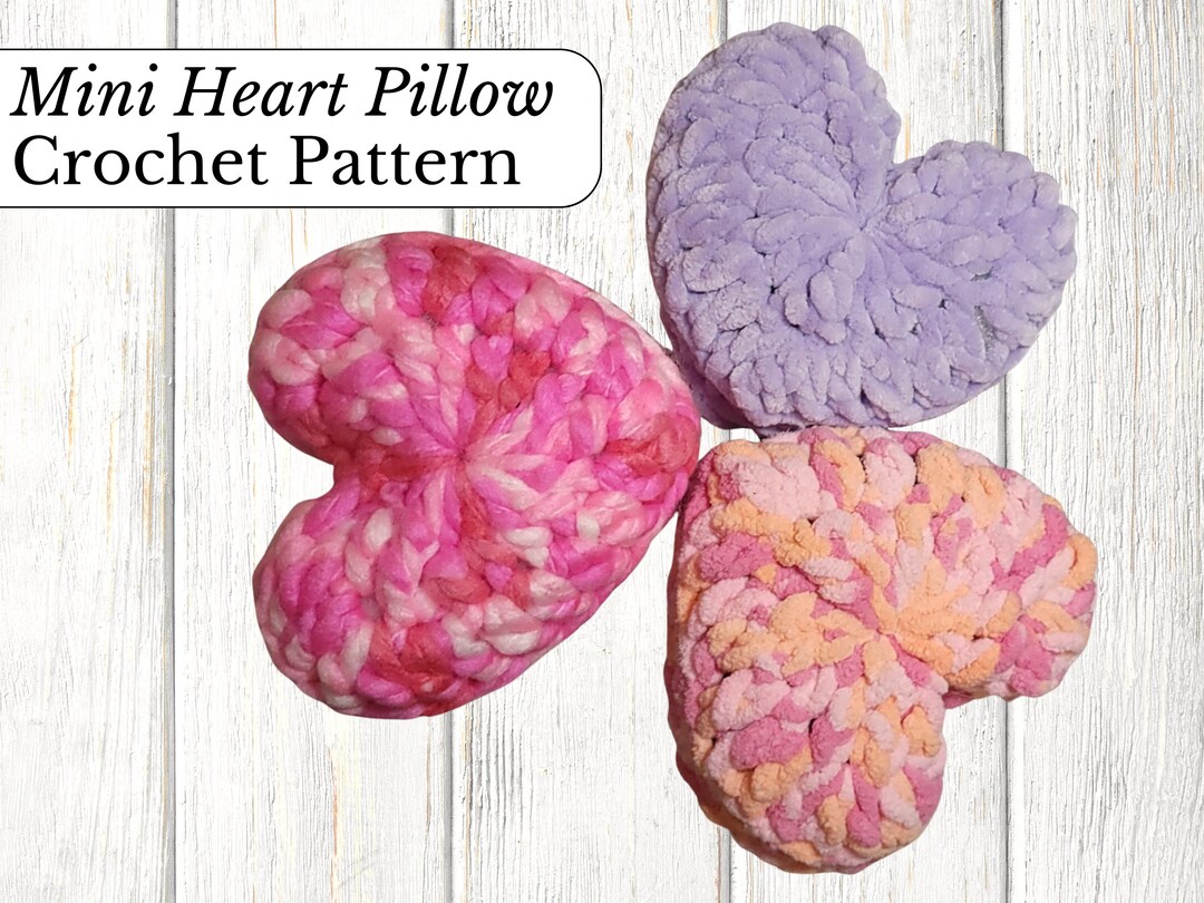 Mini Heart Pillow Crochet Pattern Valentine Crochet Pattern Valentine's