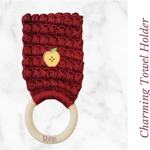 Charming Towel Holder Crochet Pattern -- Towel Ring Crochet Pattern -- Kitchen Towel Holder