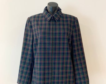 Vintage 1990’s Plaid Zip Up Jacket with Collar by Toronto Australia