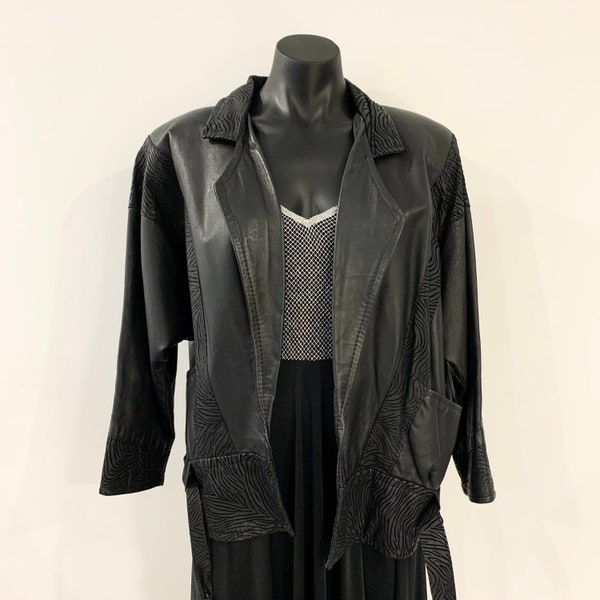 Vintage 1980’s Soft Leather Jacket with Batwing Sleeves