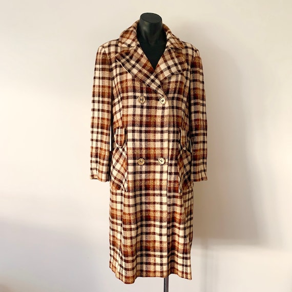 Vintage 1970’s Dominex Tartan Peacoat