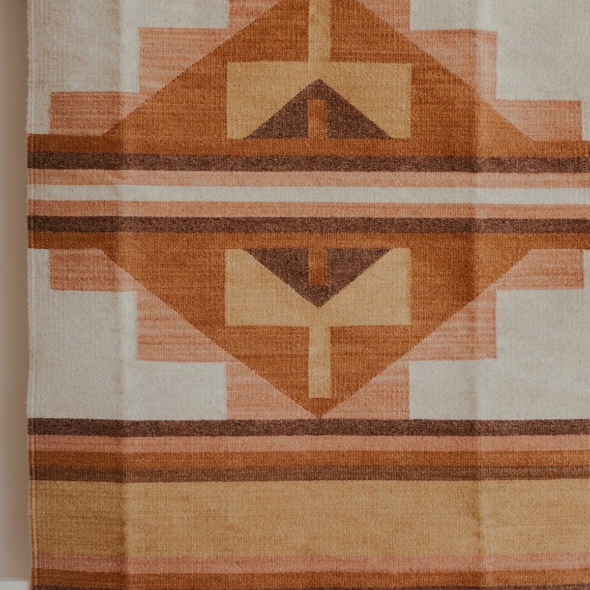 Handwoven Mexican Rug Oaxacan Woven Rugs - Ek Balam Handmade Mexican Rug | Clay Tones + Desert Rose | Natural Base - Etsy
