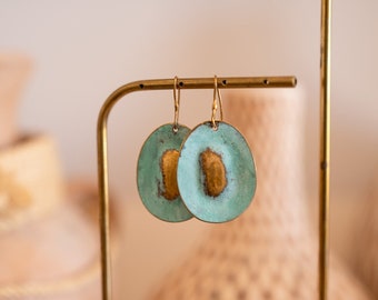 Patina Bronze Earrings Vintage Boho Jewelry - Zazil Handmade Bronze Earrings
