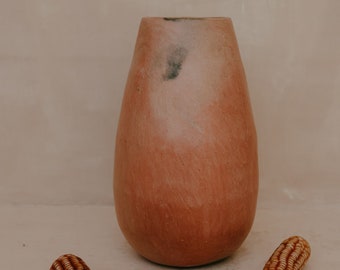 Oval Clay Vase Natural Clay Vase Ceramic Vase Oaxaca Pottery