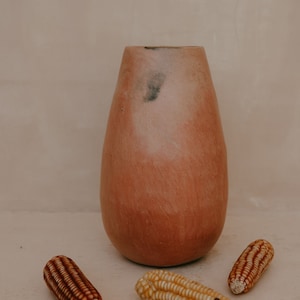 Oval Clay Vase Natural Clay Vase Ceramic Vase Oaxaca Pottery