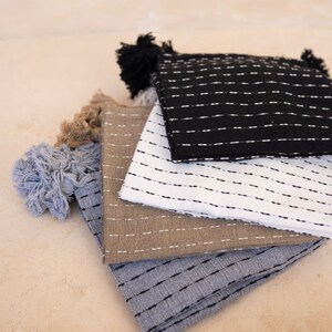 Cotton Tassel pillow, Handmade Mexican Pillow, Decorative Throw Cushion, Handwoven cotton cushion, Boho throw pillow, textile pillow