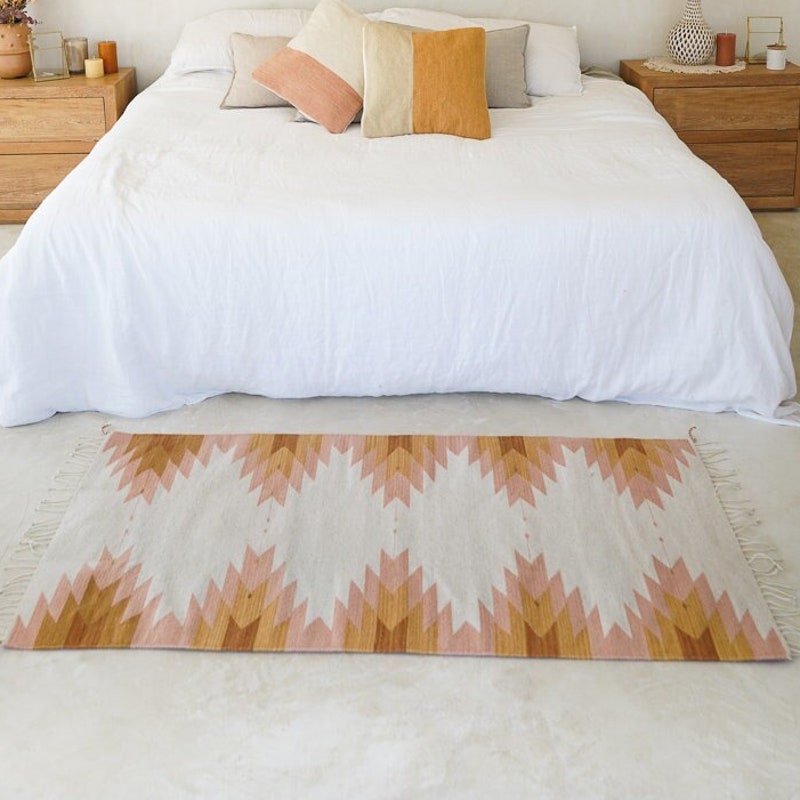 Mexican Rose Skull Round Rug