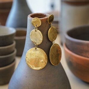 Eclipse Bronze Earrings Boho Earrings Handmade Bronze Earrings Dangle