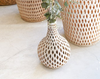 Decoratieve Vaas Klei Vaas Mexico Klei Aardewerk Vaas Mexicaanse Witte Klei Decoratieve Vaas Klein & Groot