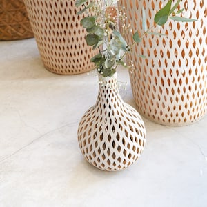 Decorative Vase Clay Vase Mexico Clay Pottery Vase Mexican White Clay Decorative Vase Small & Large