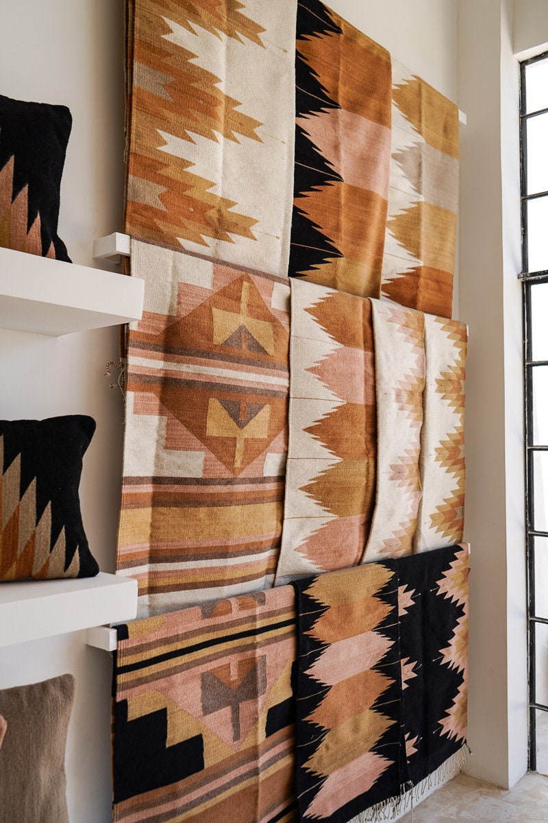 Handwoven Mexican Rug Oaxacan Woven Rugs Ek Balam Handmade Etsy