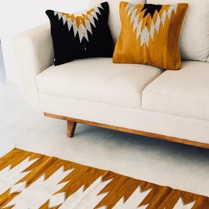 Mexican Rug, Handwoven Mexican Rug, Oaxacan wool rug, wool accent rug, handwoven accent rug, living room area rug image 5