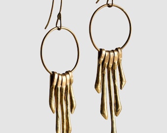 Handmade Bronze Earrings; Bohemian Jewelry For Women; Boho Earrings Dangle