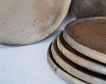 Black Clay Plates Edged Glazed | Platos Barro Negro | Small