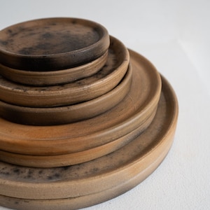 Ceramic Black Clay Dinner plates | Platos Barro Negro | Set of 4 | Large
