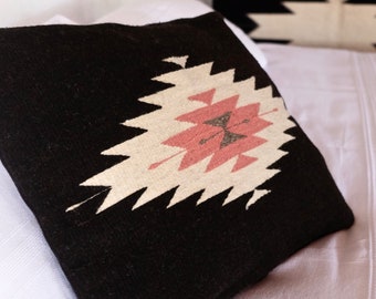Zapotec Woven Wool Cushion, Decorative Throw Pillow, Mexican Textile Cushion, Handwoven pillow, Boho pillow, Woven throw pillow