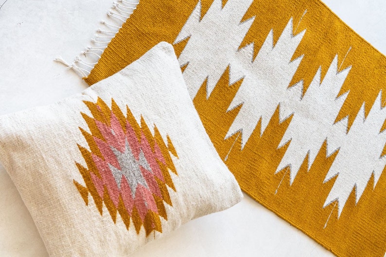 Mexican Rug, Handwoven Mexican Rug, Oaxacan wool rug, wool accent rug, handwoven accent rug, living room area rug image 6