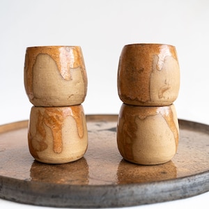 Mezcal Barril Copitas Set of 4, 6, 10 | Natural with glassed finish