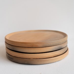 Pratos de jantar de cerâmica preta | Platão Barro negro | Conjunto de 4 | Médio
