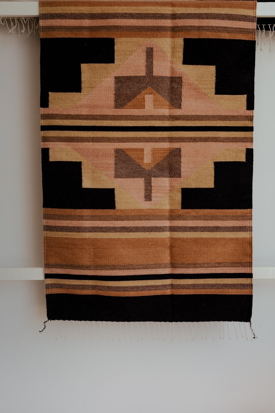 Handwoven Mexican Rug Oaxacan Woven Rugs Ek Balam Handmade Mexican Rug