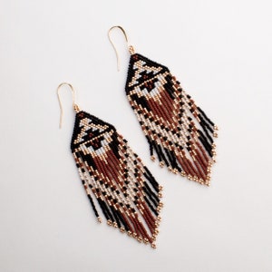 Mexicaanse kralen oorbellen, boho kralen oorbellen, kralen kwastje oorbellen, Huichol Indian oorbellen, kralen tribal oorbellen