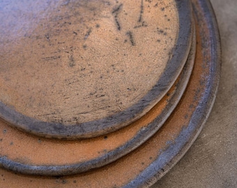 Black Clay Plates Flat Glazed | Platos Barro Negro | Medium