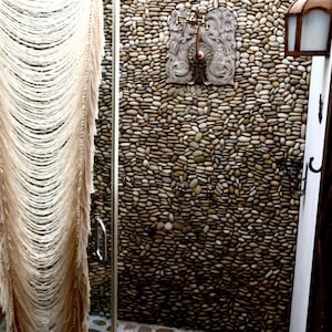 Petit rideau en coton bohème, tenture murale en macramé, décor de mariage bohème, autel de mariage, art mural bohème, tête de lit en macramé
