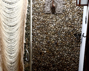 Boho cotton curtain or wallhanging (single panel)
