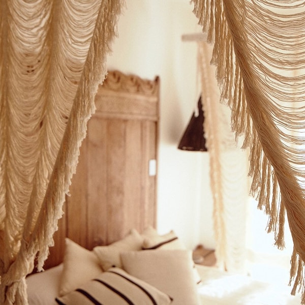 Boho Macrame Curtain Etsy